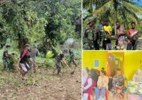 Satgas Yonif 144/JY Gelar Pelayanan Kesehatan dan Buka Lahan Pertanian, Satgas 141/AYJP Patroli Keamanan dan Berbagi