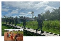 Satgas 141/AYJP Amankan Perimeter, Satgas Yonif 144/JY Bangun Gereja