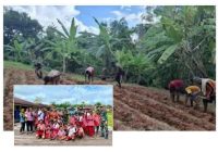 Satgas Yonif 144/JY Buka Lahan, Satgas 141/AYJP Berbagi di Wilayah Binaan