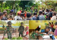 Satgas Yonif 144/JY Belanja Hasil Bumi dan Bantu Pemakaman Warga, Satgas Yonif 141/AYJP Gelar Posyandu dan Pengecekan Malaria