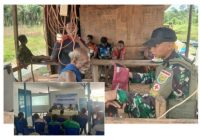 Satgas Yonif 141/AYJP dan Satgas Yonif 144/JY Peduli Kesehatan Warga di Perbatasan