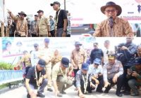 Resmikan Jalan CSR PT OKI Pulp and Paper Mills, Gubernur dan Bupati Kompak “Pecah Kendi”